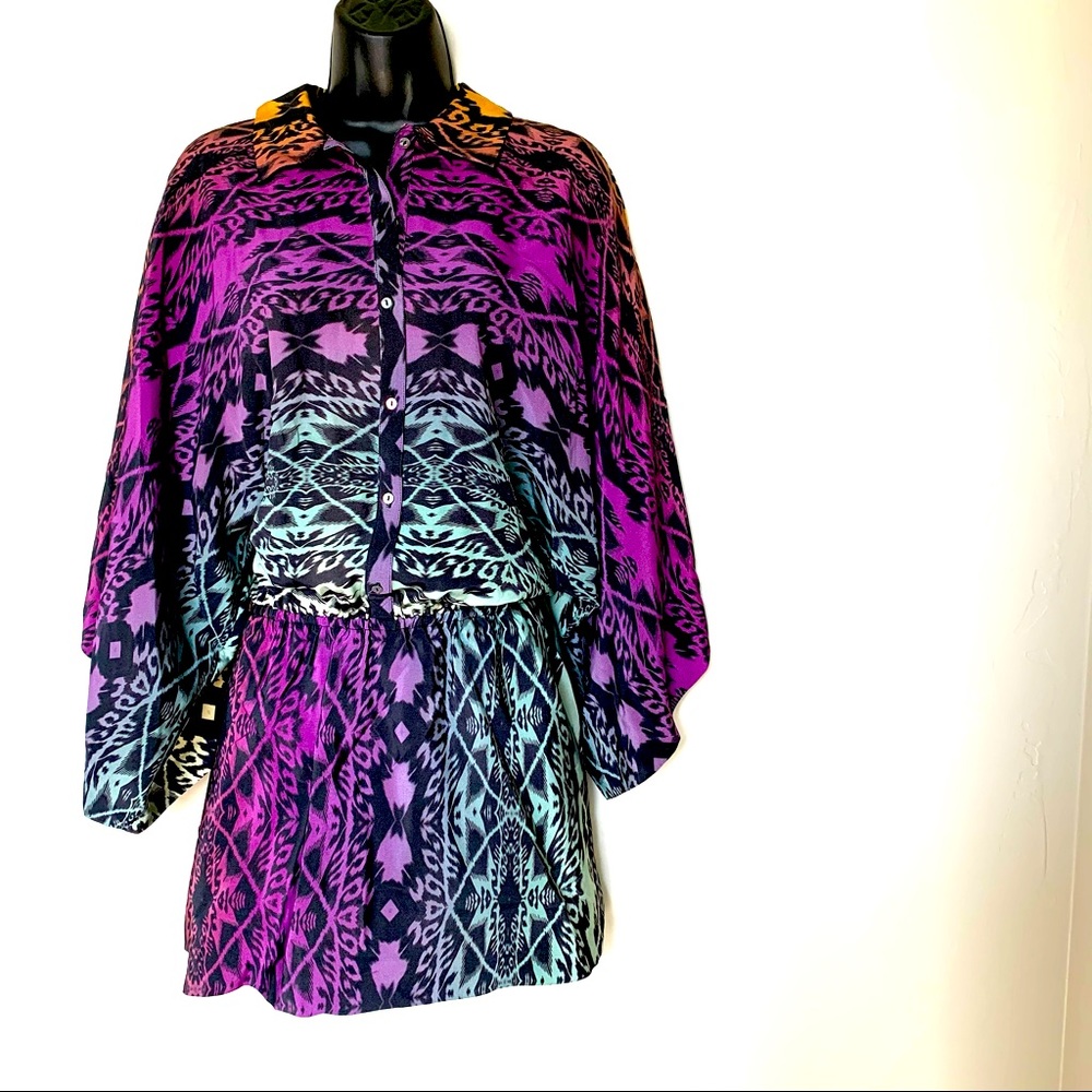 100% silk boho tribal baddie festival dress